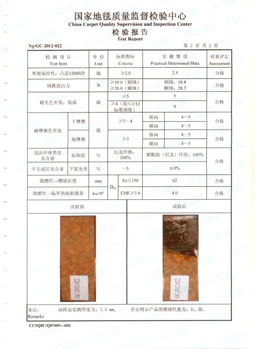 鉆石地毯國家抽檢報(bào)告